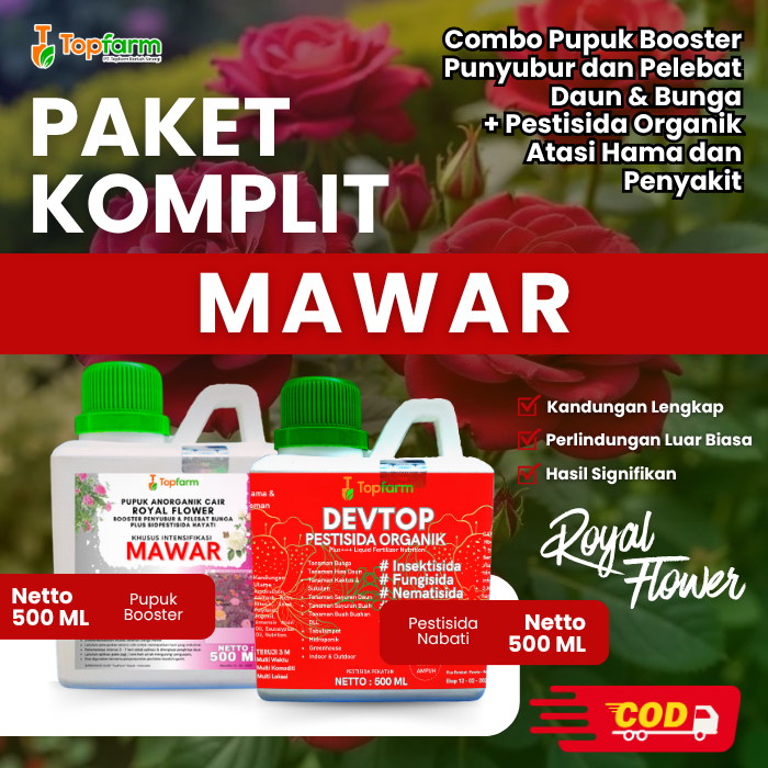 Pupuk & Pestisida Organik Tanaman Mawar 500Ml / Pupuk Mawar Agar Cepat Berbunga / Pupuk Mawar Bunga 