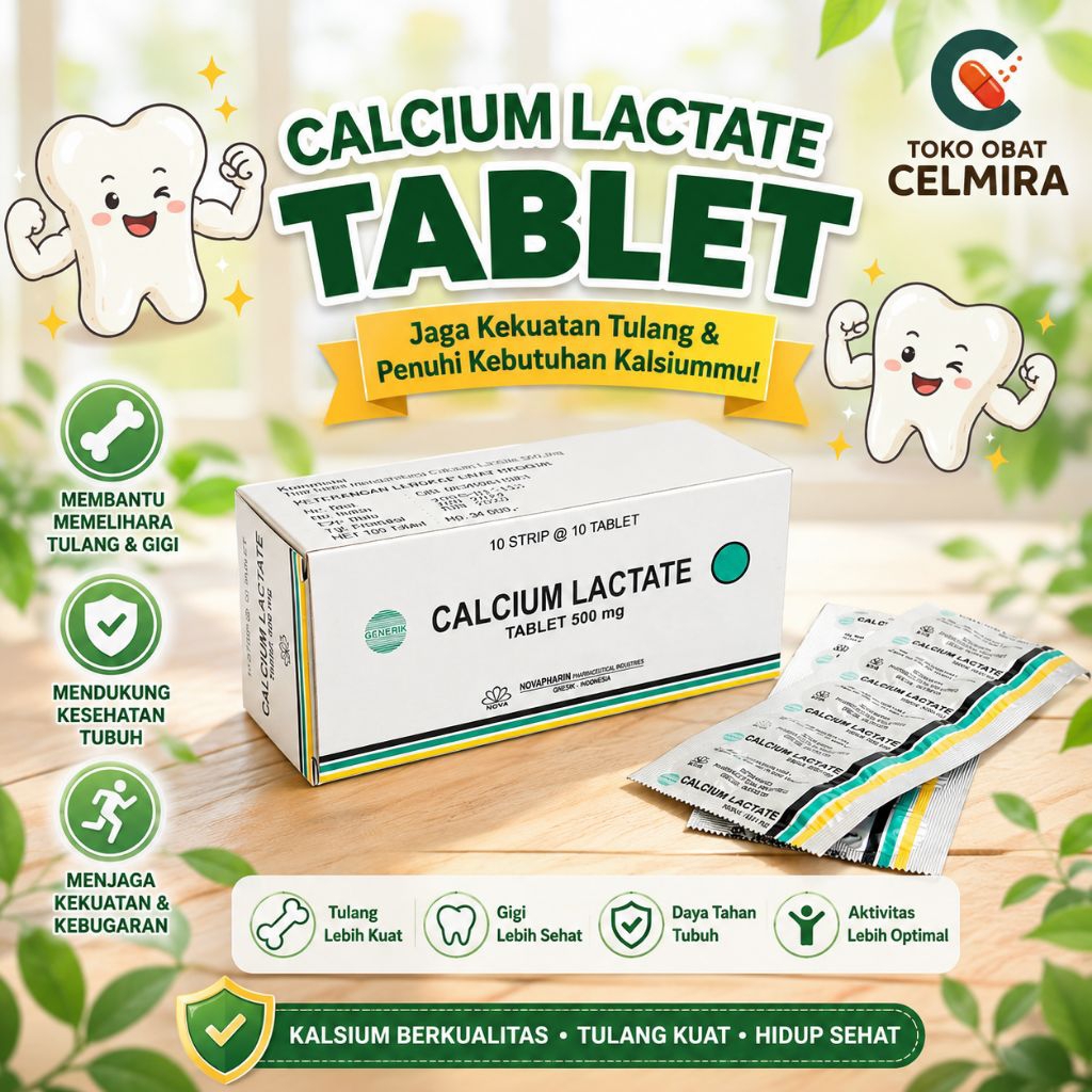 Kalsium Laktat Tablet – Suplemen Kalsium 500mg
