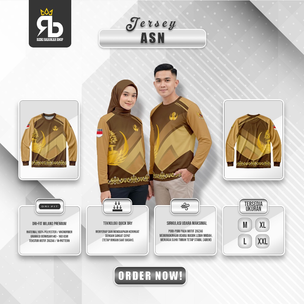 JERSEY OBLONG ASN PANJANG / ASN OBLONG / BAJU ASN / BAJU SANTAI