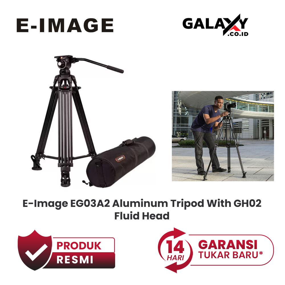 E-Image EG03A2 Aluminum Tripod With GH02 Fluid Head Resmi