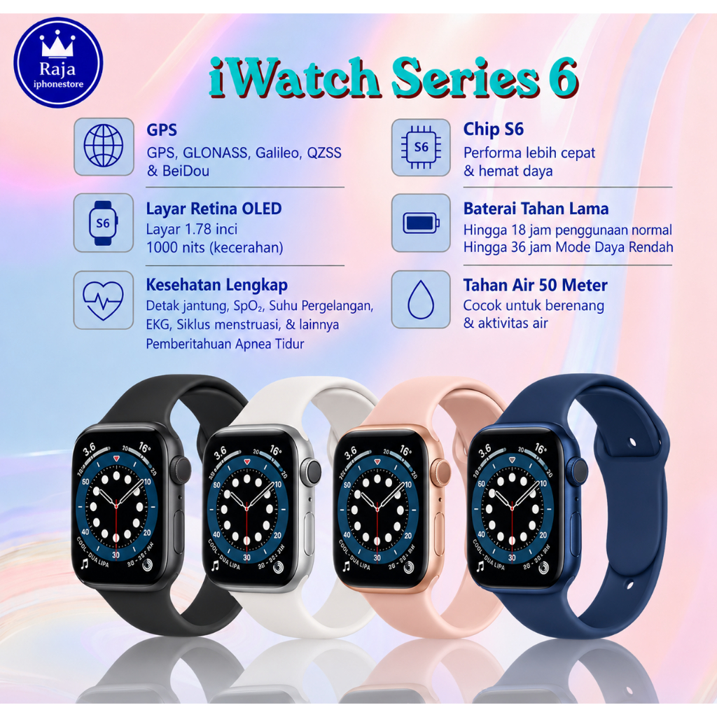 iWatch Series 6 40/44MM ORIGINAL Second FULLSET 100% / Apple Watch Second ORIGINAL Mulus Like NEW