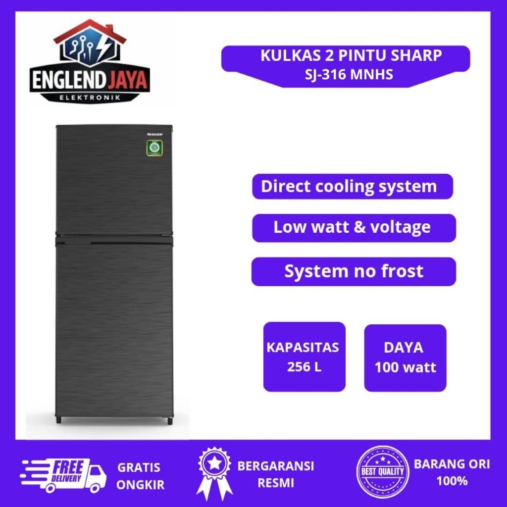 KULKAS SHARP 2 PINTU JUMBO - SJ 316 MNHS