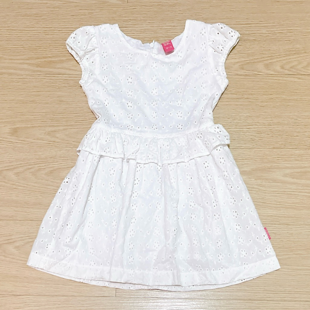 Preloved Dress Anak 4 Tahun Putih Katbol Cool Girl Baju Pesta Sekolah Minggu Gereja Baptis