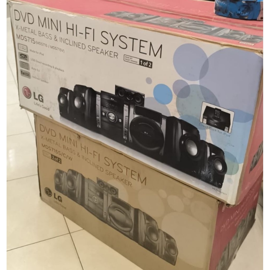 MINI HIFI KARAOKE COMPO SPEAKER SOUND SYSTEM LG MDS715 MDS715S MP3 PLAYER RECHARGEABLE USB DIRECT RE