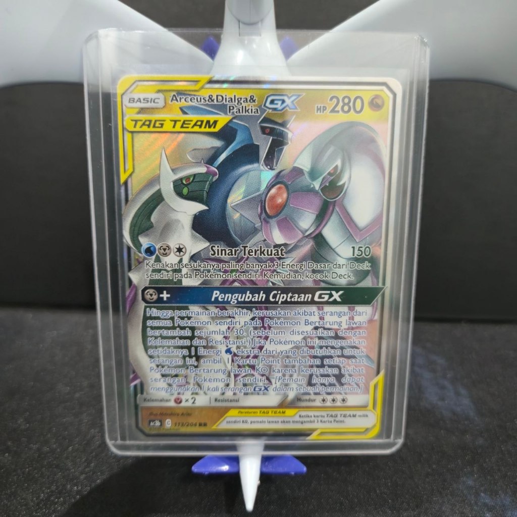 Arceus & Dialga & Palkia GX RR 113/204 Pokemon IND - Koleksi TAG TEAM