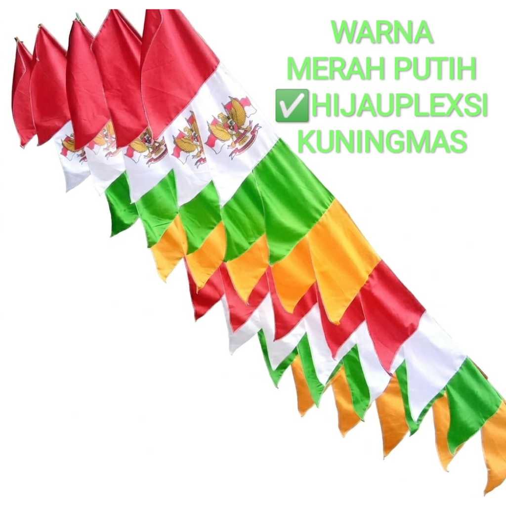 bendera umbul umbul gegaji 8 kotak warna hijou