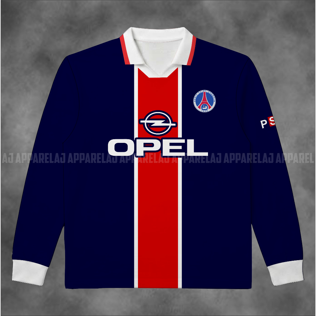 Jersey Oversize Retro PSG Longsleeve / Lengan Panjang Classic Full Printing - Bahan Dryfit Milano Hi