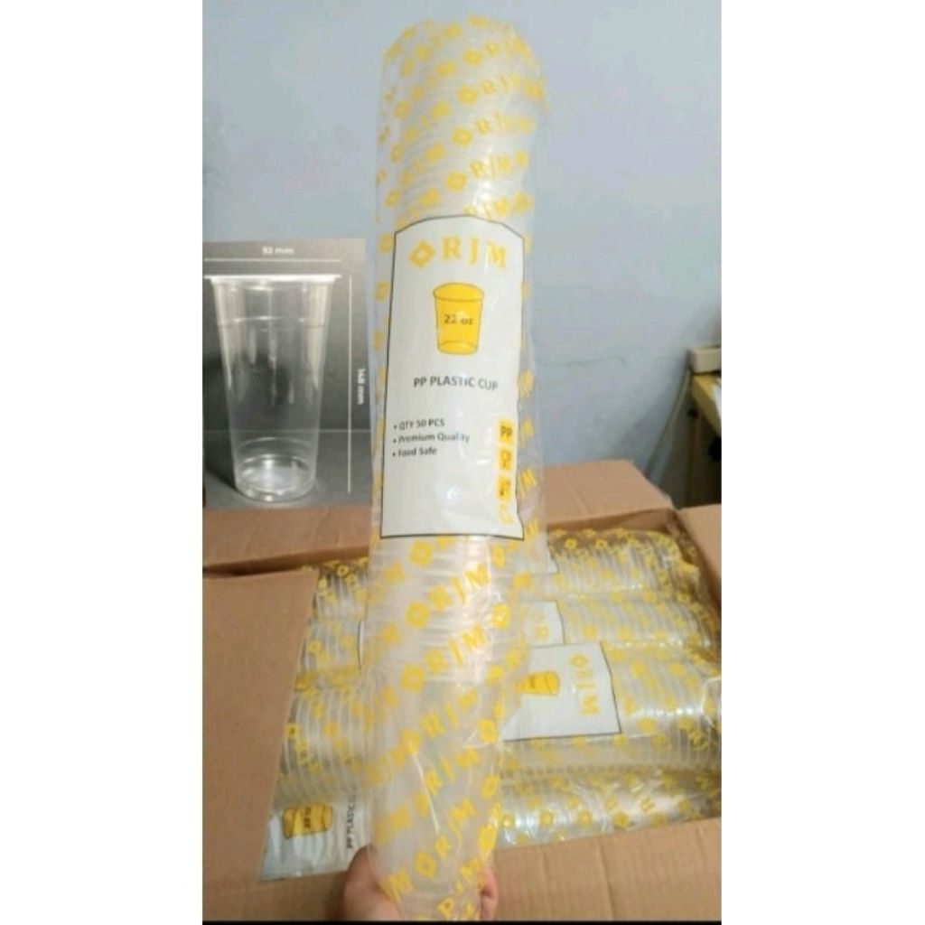 0Cup 22 oz 18 RJM 8gram 1 dus 1000pcs Cup es teh jumbo 22oz 8gram