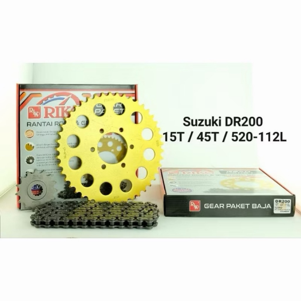 Gearset girset chainkit Gear gir set rantai suzuki Dr 200 Dr200 RIKO