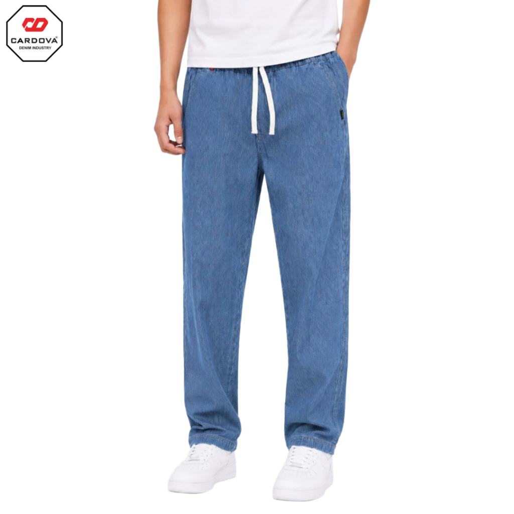 CARDOVA Celana Loose Pants Pria Denim Stripe Motif Salur Kecil Kekinian Celana Panjang Cowok Premium