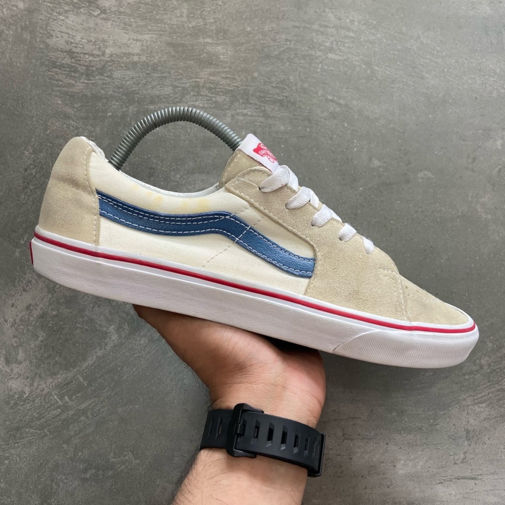 [Size 42.5] Vans Sk8-Low Classic White Navy ‘Beige’ (VN0A4UUK24I) Second Original Kondisi Nominus. H