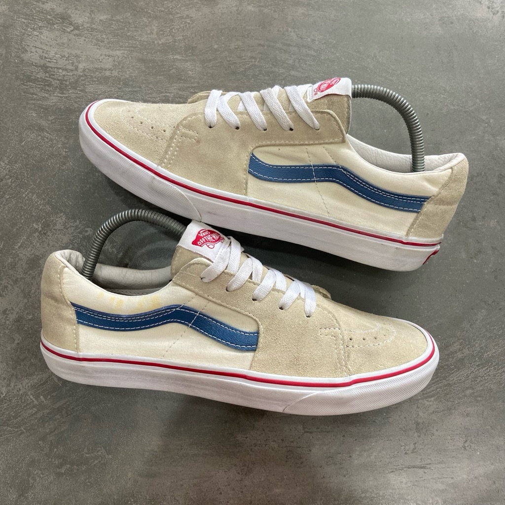[Size 42.5] Rare Vans Sk8-Low Classic White Navy ‘Beige’ (VN0A4UUK24I) Second Original Kondisi Nomin