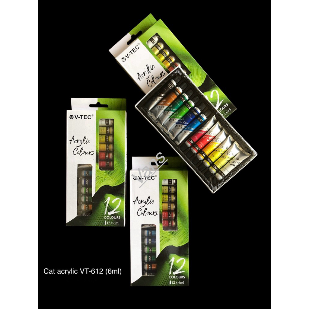 cat acrylic vtec vt612 12 warna