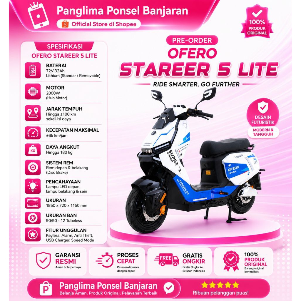 OFERO STAREER 5 LIT / OFERO STAREER 5 LITHIUM GARANSI RESMI ORIGINAL NEW PRODUCT OFERO
