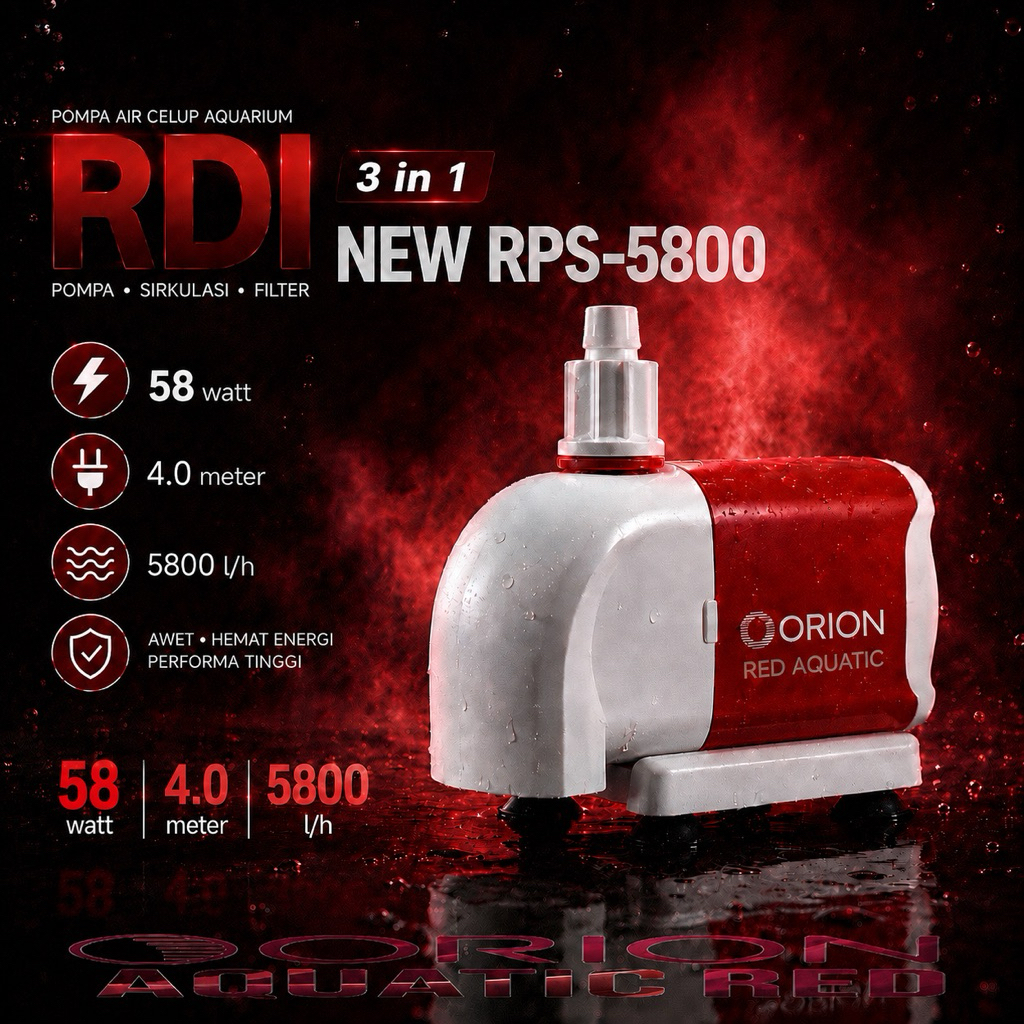 (GARANSI+BONUS) RDI-RPS 5800 AMPHIBIOUS AQUARIUM SUMERSIBLE PUMP