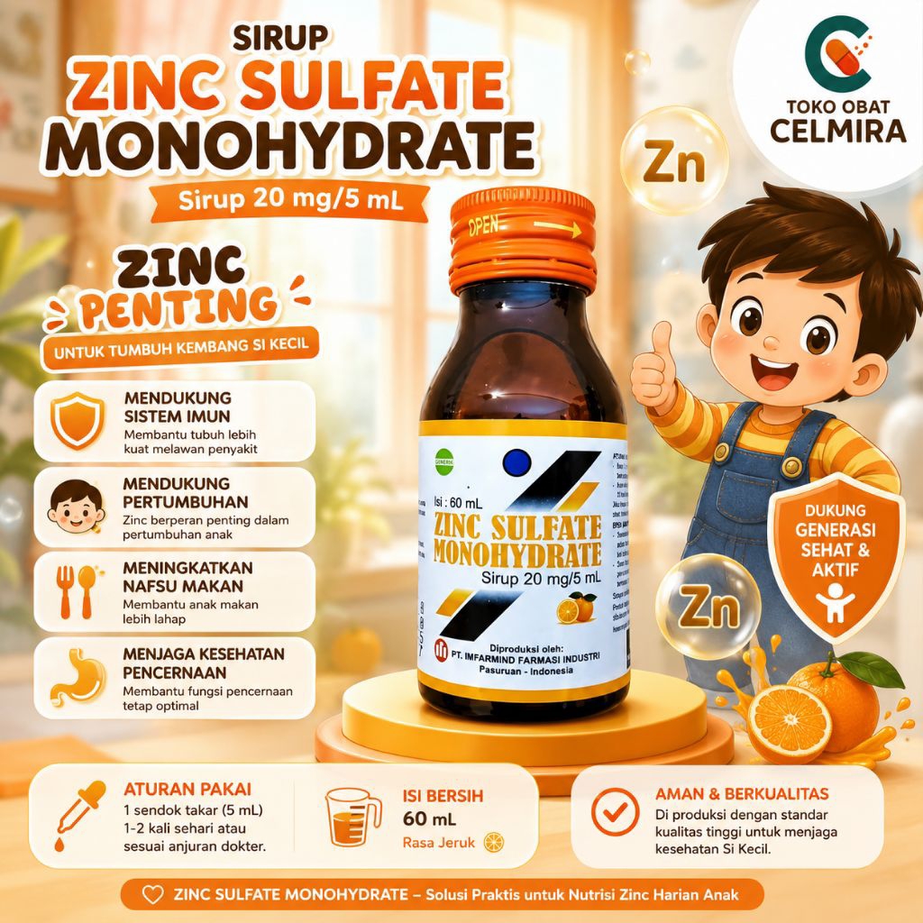 ZINC SULFATE MONOHYDRATE - Sirup Anti Diare Anak & Bayi 60ml (RANDOM)
