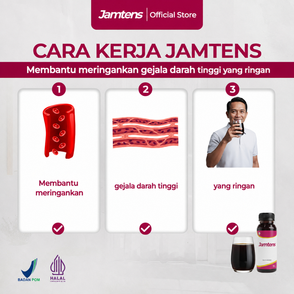 Jamtens Herbal Minuman Bantu Meringankan Gejala Darah Tinggi Yang Ringan.