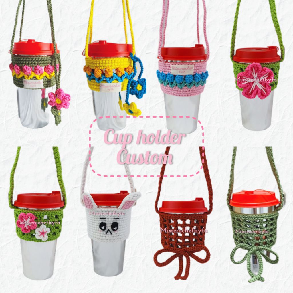 bottle holder crochet//cup holder rajut 100% handmade