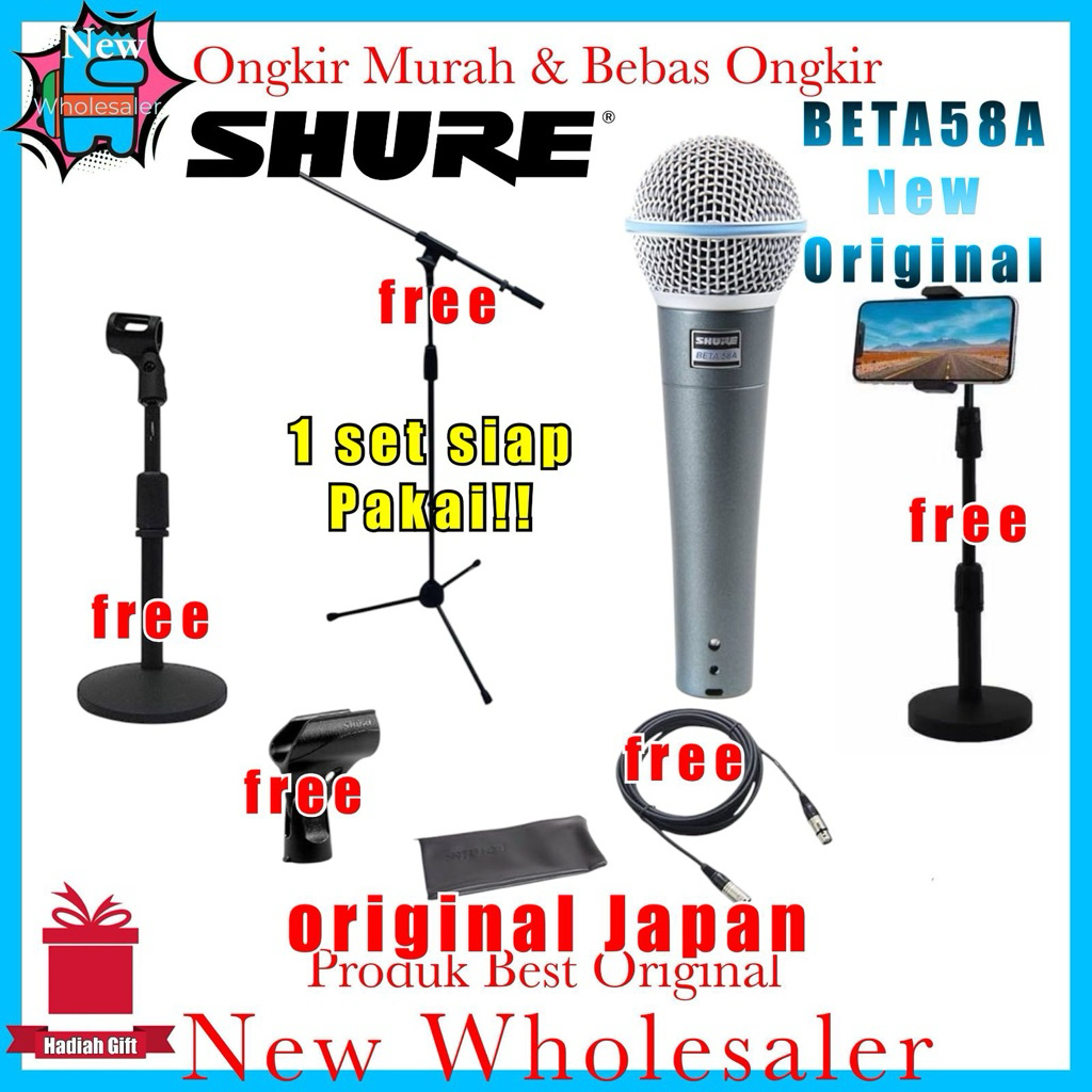 Mic Kabel Shuree Beta58A Original Japan BETA 58 A Vocal Asli