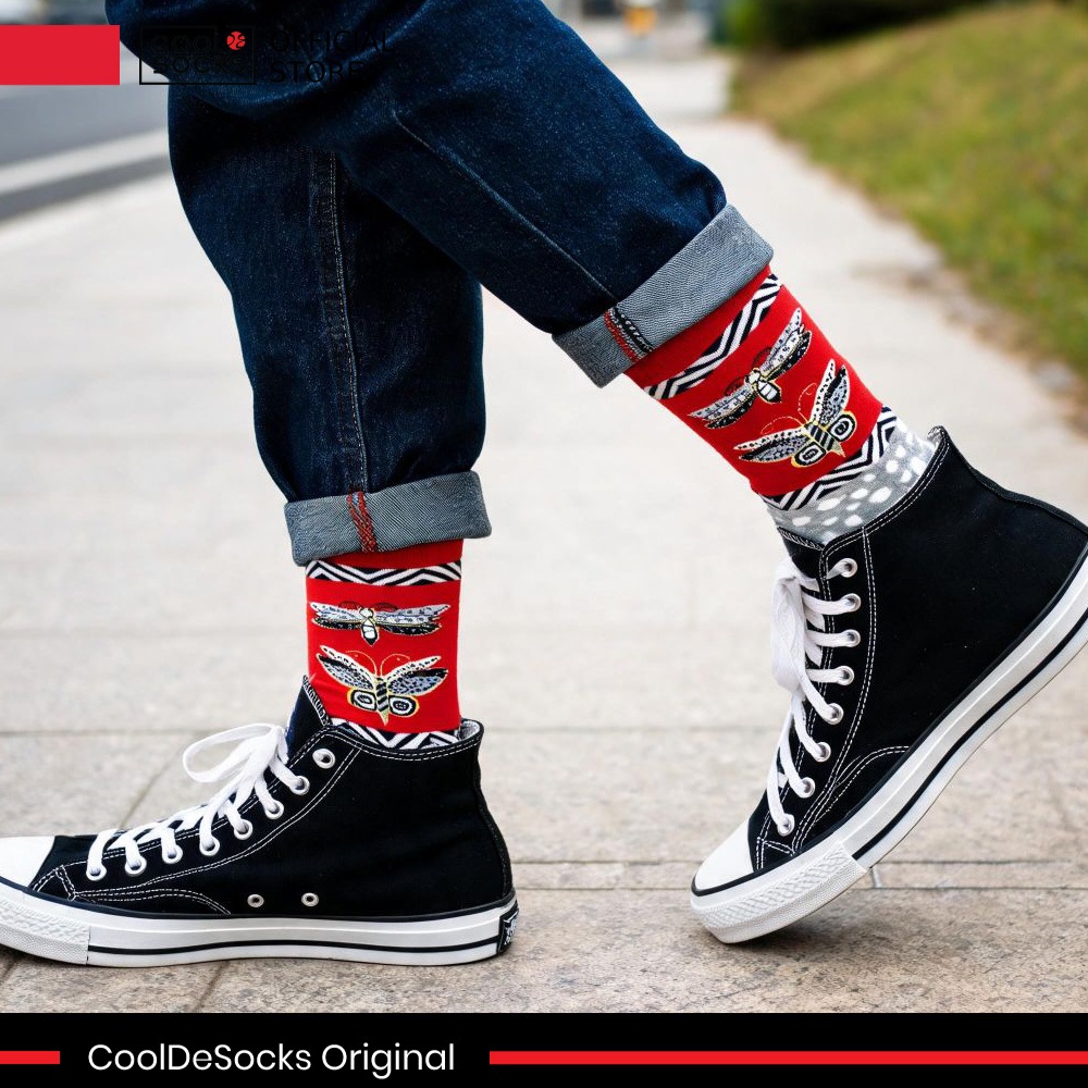 Kaos Kaki CoolDeSocks Original | Tribal - Butterfly