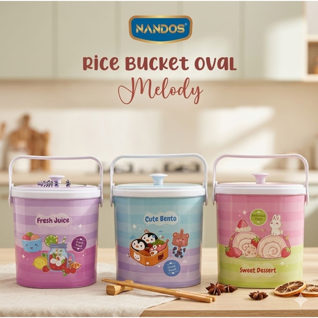 Naiba Rice Bucket Oval 3212/Termos Nasi Printing/TERMOS bekal makanan NANDOS melody