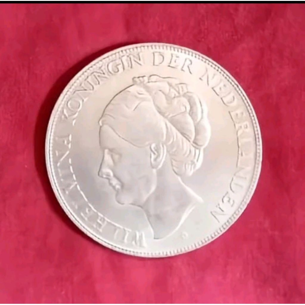 koin kuno silver perak Netherlands Belanda Gulden wilhelmina 2,1/2 G .
