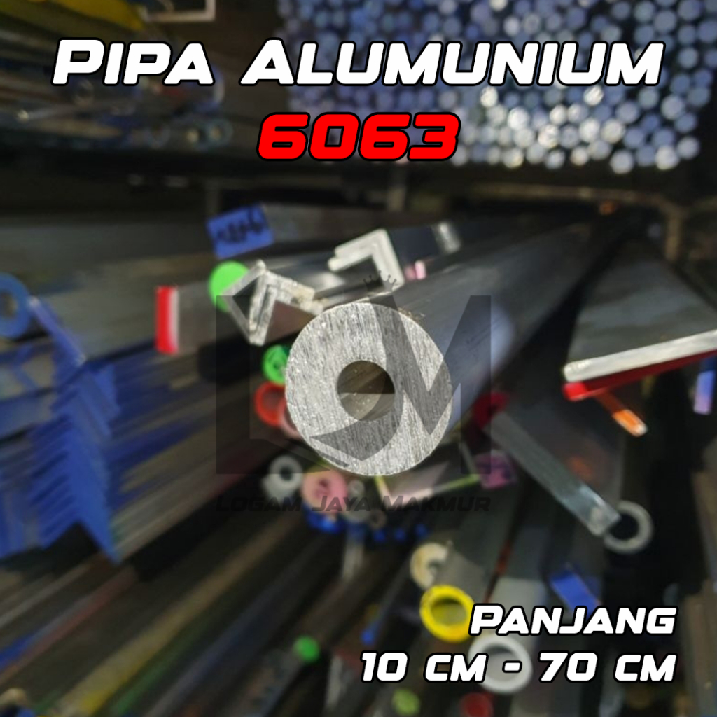 Pipa Alumunium / Aluminium 6063 OD 38 mm x ID 12.7 mm Tebal 12.7 mm Harga panjang per 10 cm • 15 cm 