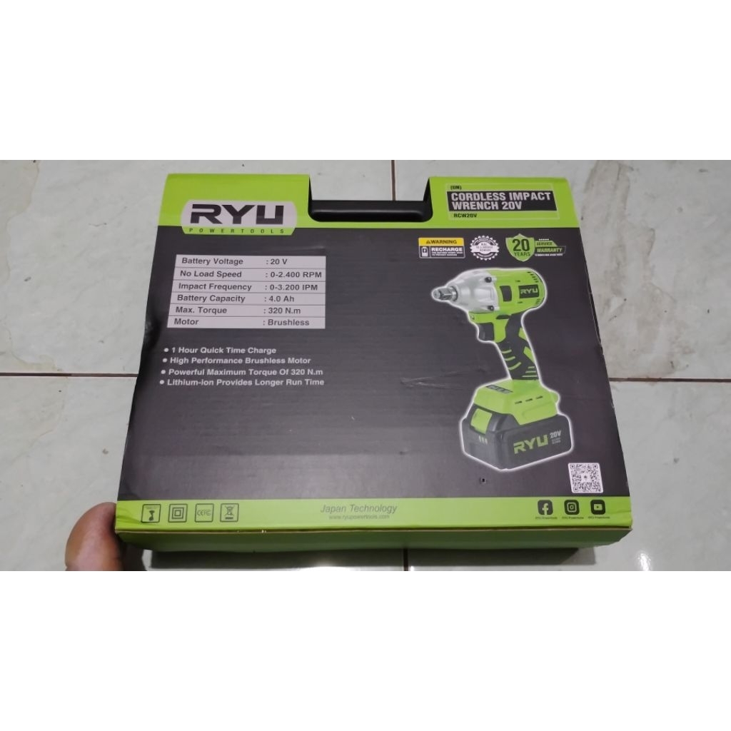 CORDLESS IMPACT WRENCH RYU RCW 20