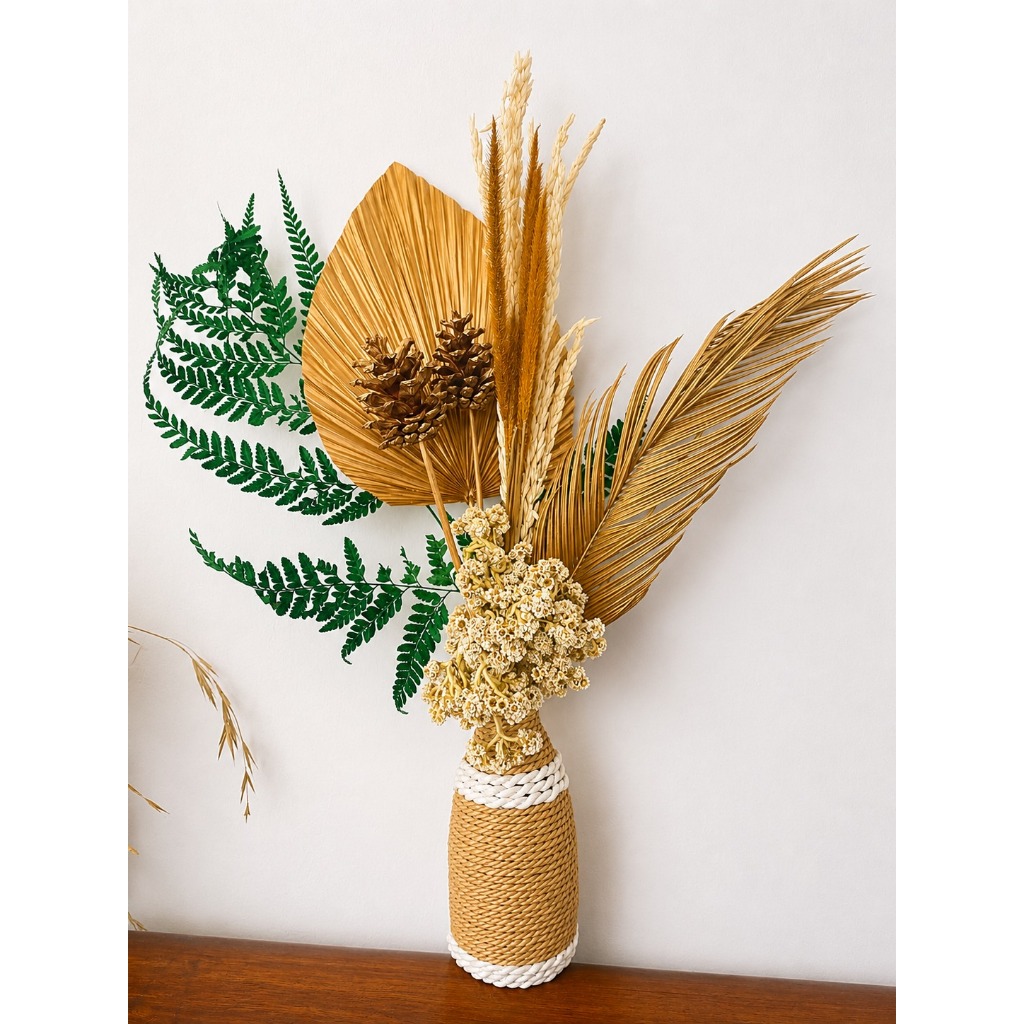 Paket Hemat Bunga Kering dan Vas/ Dekorasi Rustic/ Dried flower