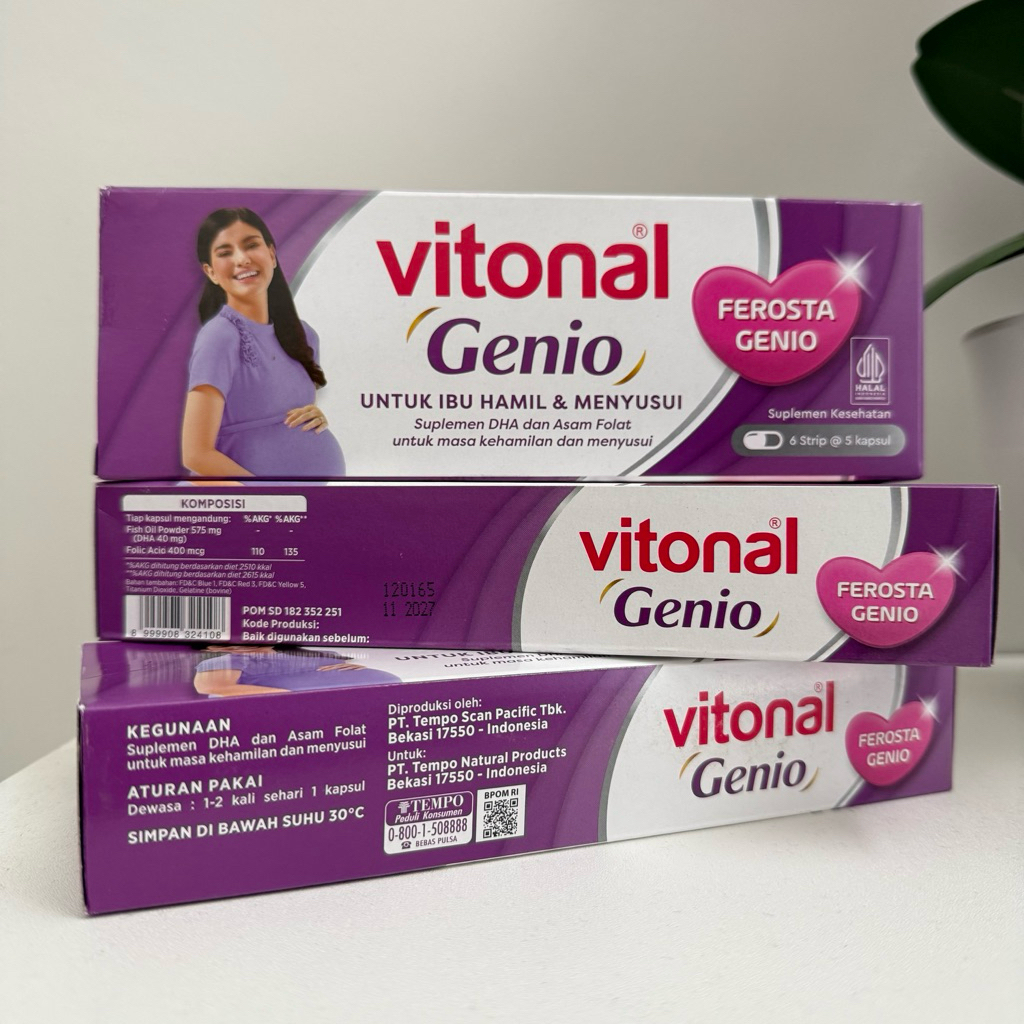 Vitonal Genio - suplemen DHA & Asam Folat - exp November 2027