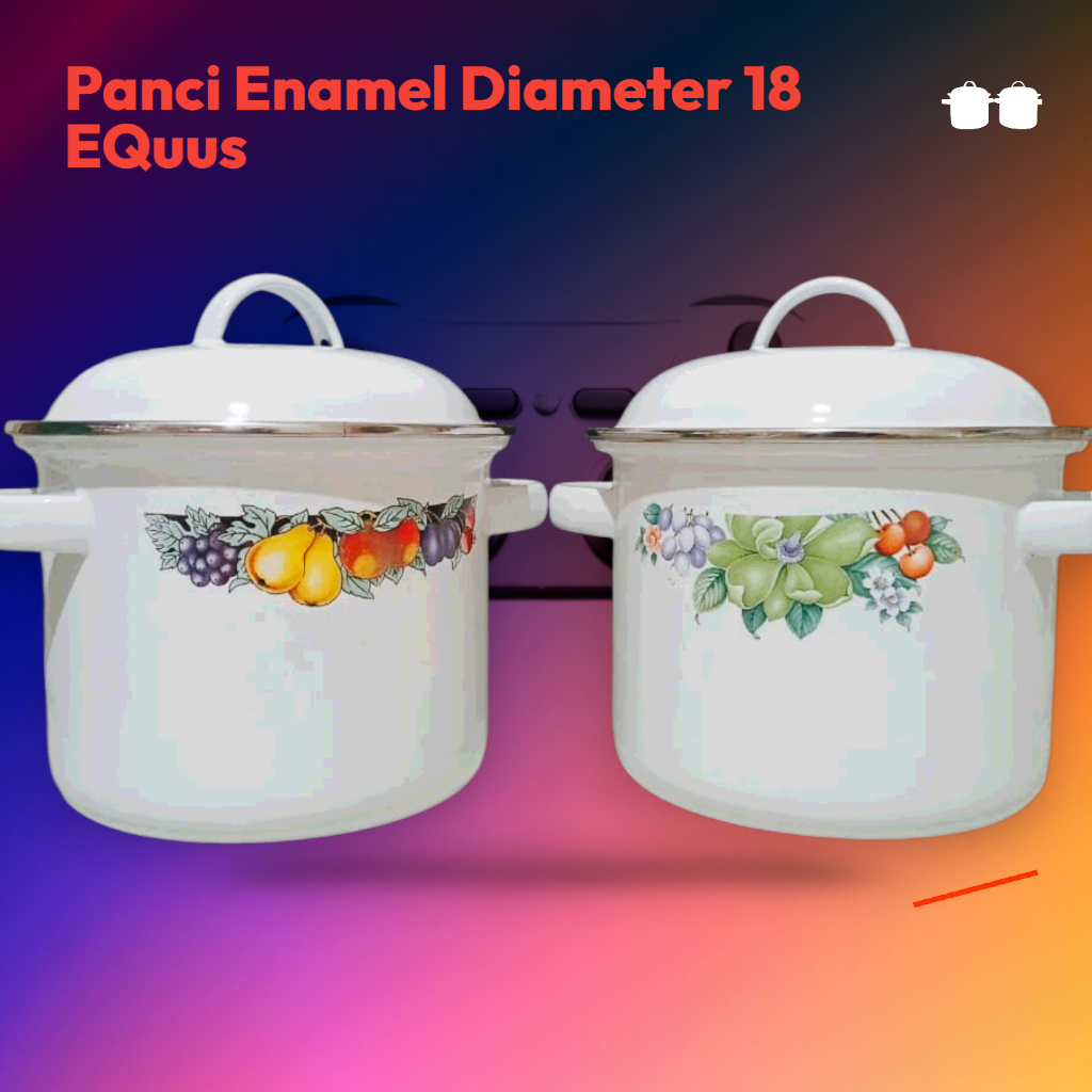 Panci Enamel Putih Kembang 18 Cm / Ideal ( EQuus )