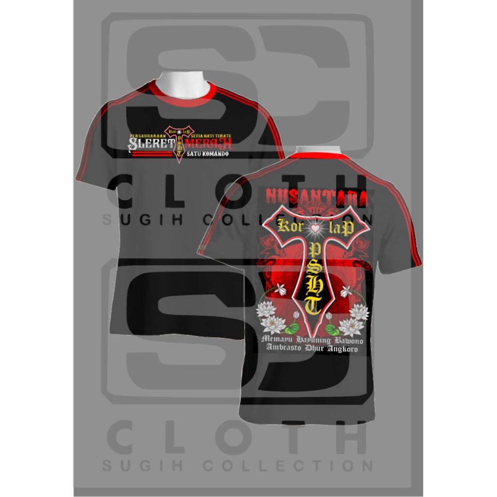 kaos korlap sleret merah psht katun 24s setia hati terate