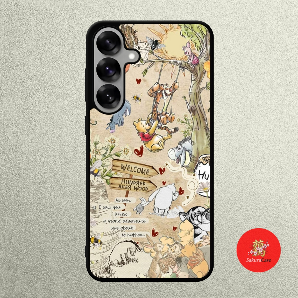 Case SAMSUNG A57 A56 A37 A36 A50 A50 A51 A52 A53 A54 A55 Rubber Softcase Winni Pooh DOodle