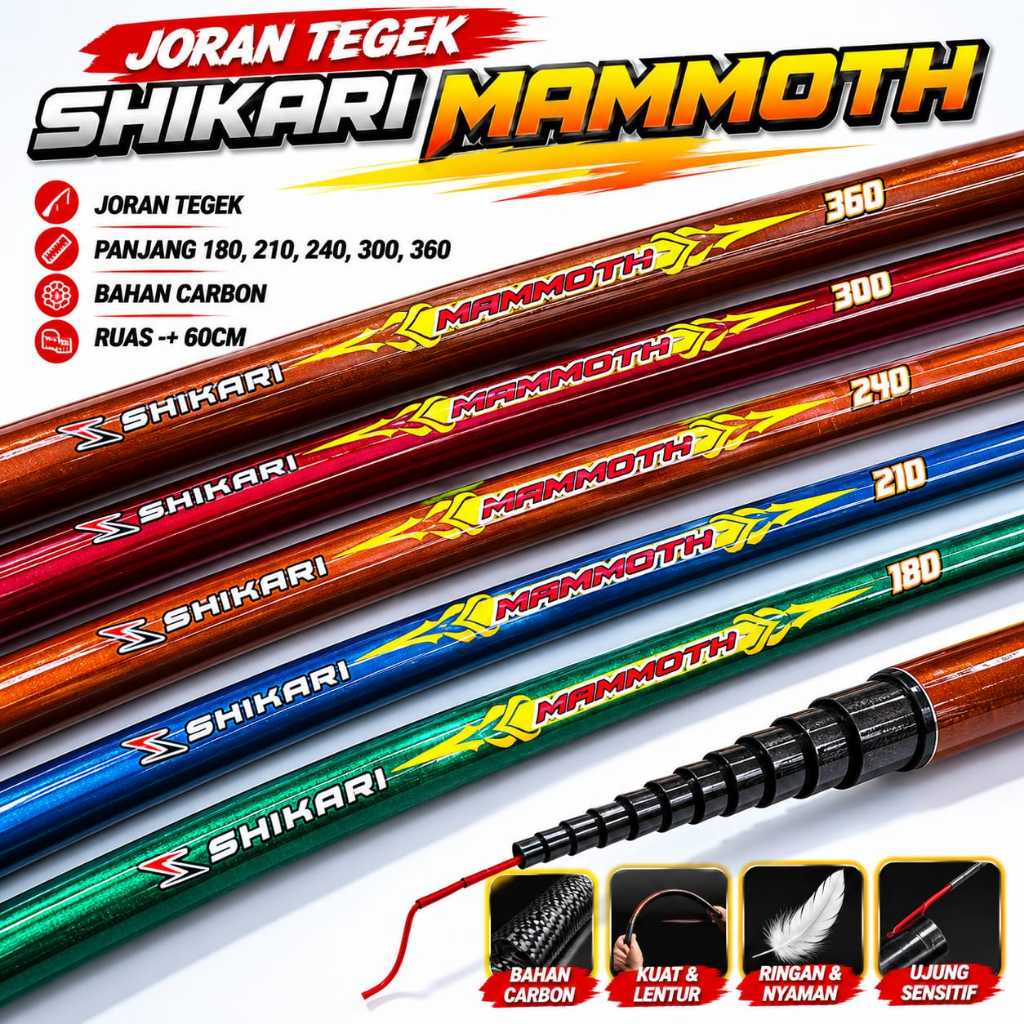 Joran Tegek Shikari Mammoth Carbon Ringan Kuat & Lentur