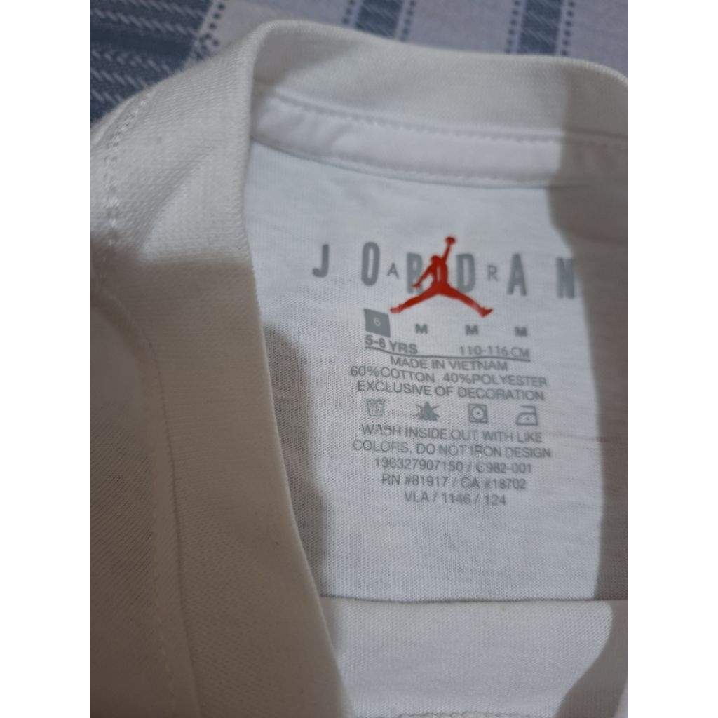 Kaos Anak Jordan Air Original size 5-6y