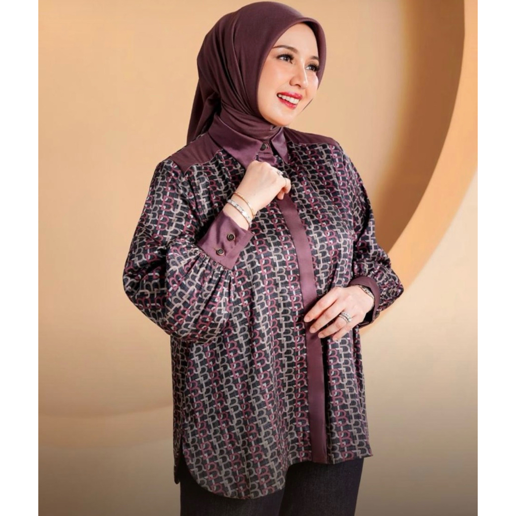 MONOGRAM BENANG JARUM  POLO YUZU BLACK CHOCO SARAOF ALANA BLOUSE sz XS BUTTONSCARVES MYURA CARDIGAN 