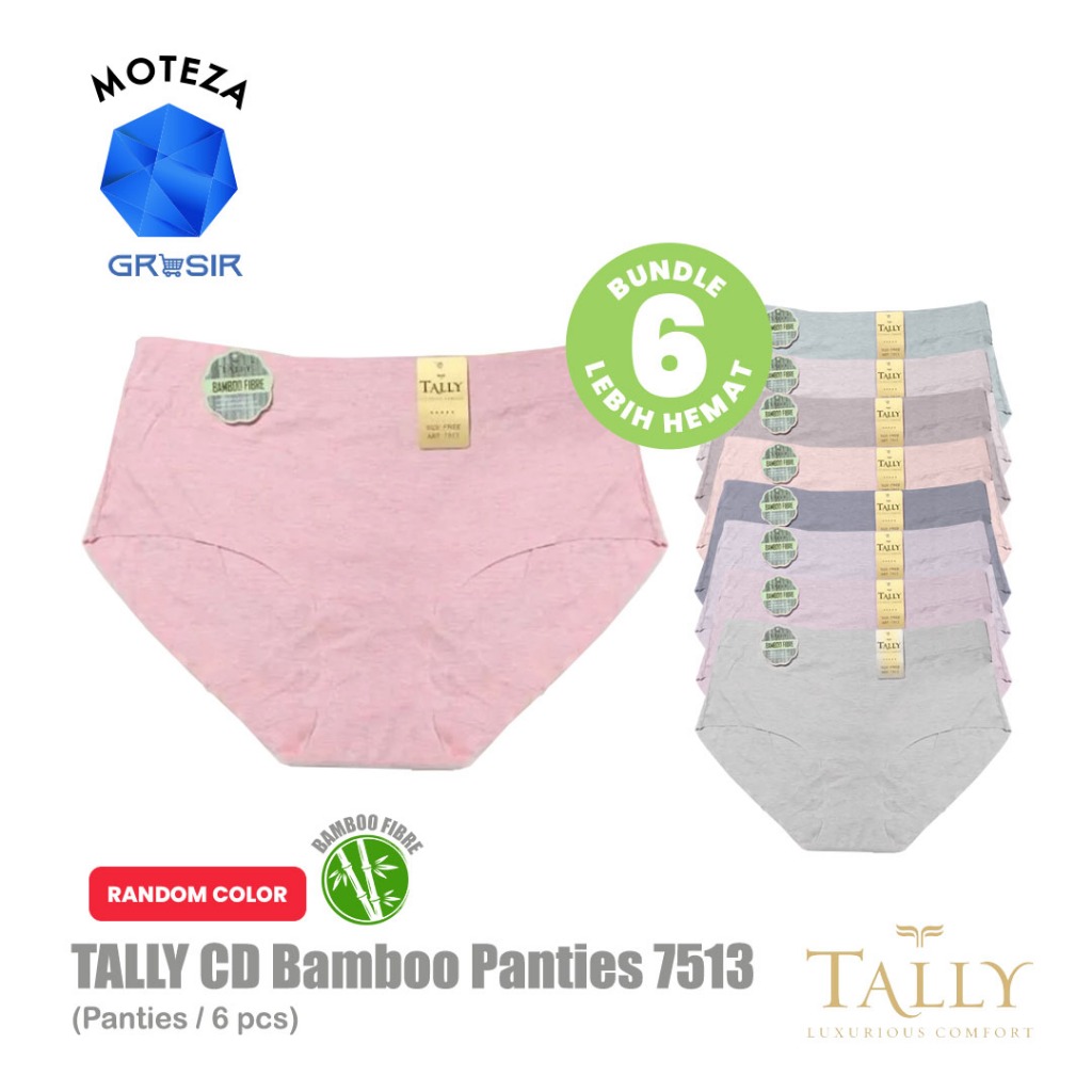 Grosir [6 pcs] [12 pcs] Tally 7513 CD Celana Dalam Wanita Jumbo Big Size | Katun Bamboo | Super Lemb