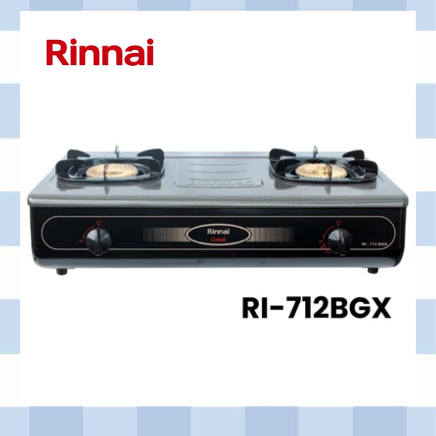 KOMPOR RINNAI RI-712BGX / RINNAI 712BGX / KOMPOR RINNAI 2 TUNGKU / ANTI GORES