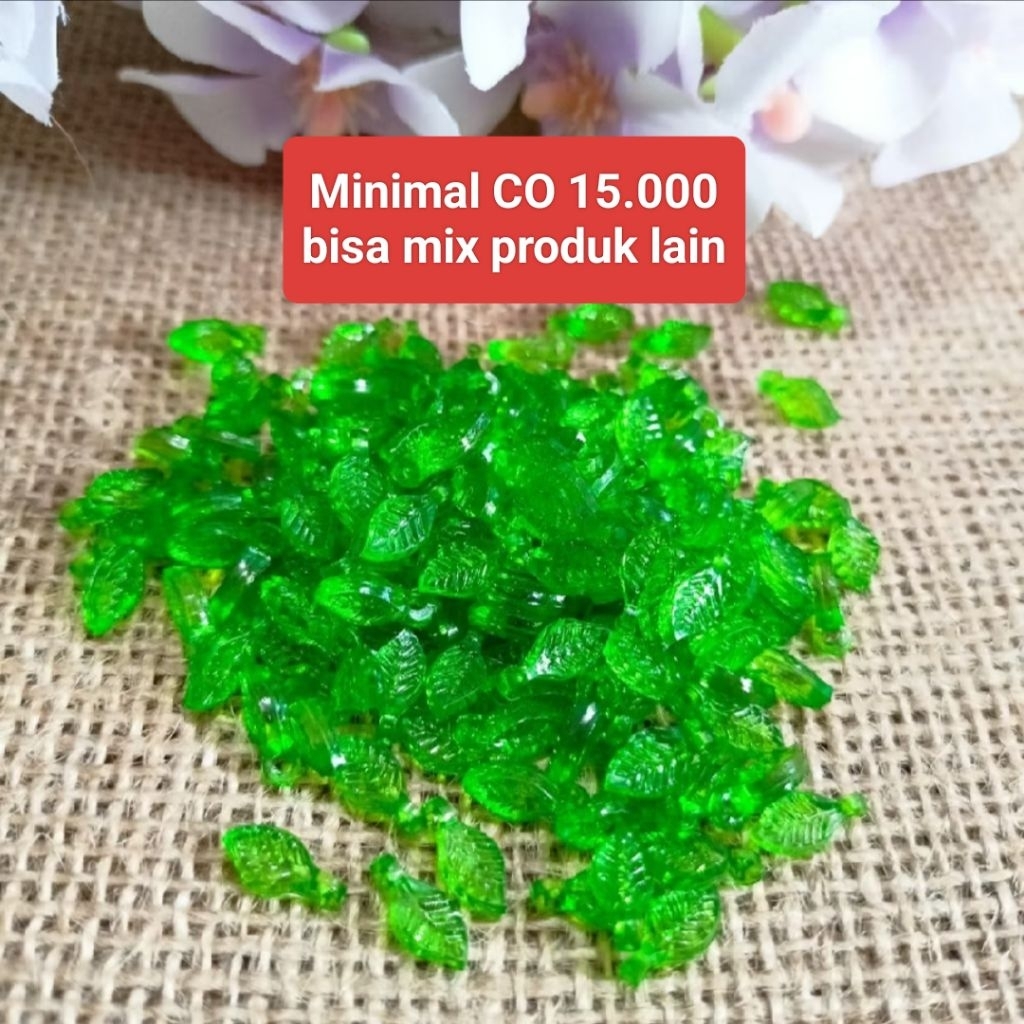 ( Batam) Manik Daun Emas / Manik Daun Metalik / Manik Daun Kecil