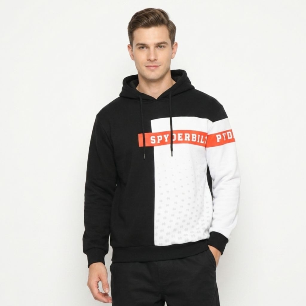 Hoodie Pria Lengan Panjang Spyderbilt Original Pria Burns Men Hoodie White