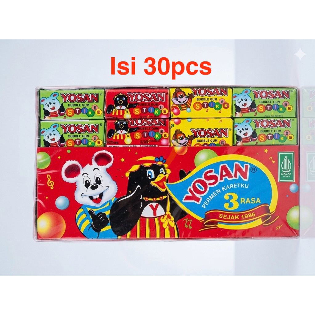Permen karet yosan 1 pack isi 30pcs / Permen karet yosan jadul