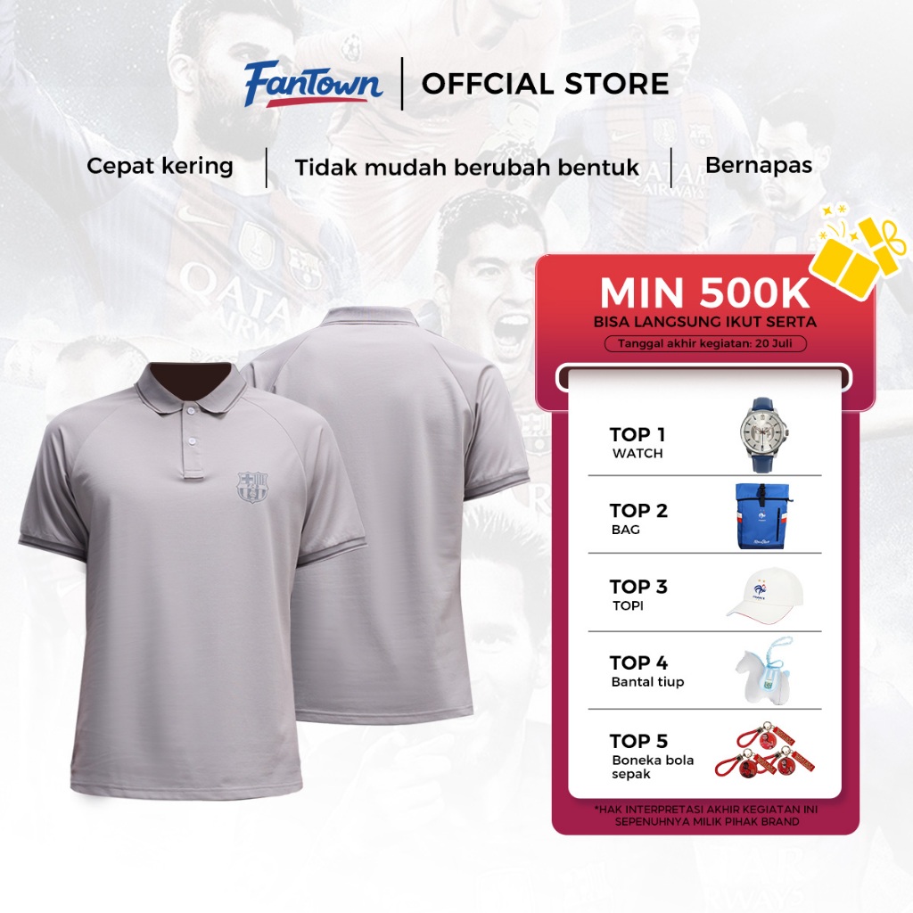 Fantown Official License - World Cup Polo Shirt Kaos Polo Sport Style Barcelona Abu-AbuT-Shirt Casua