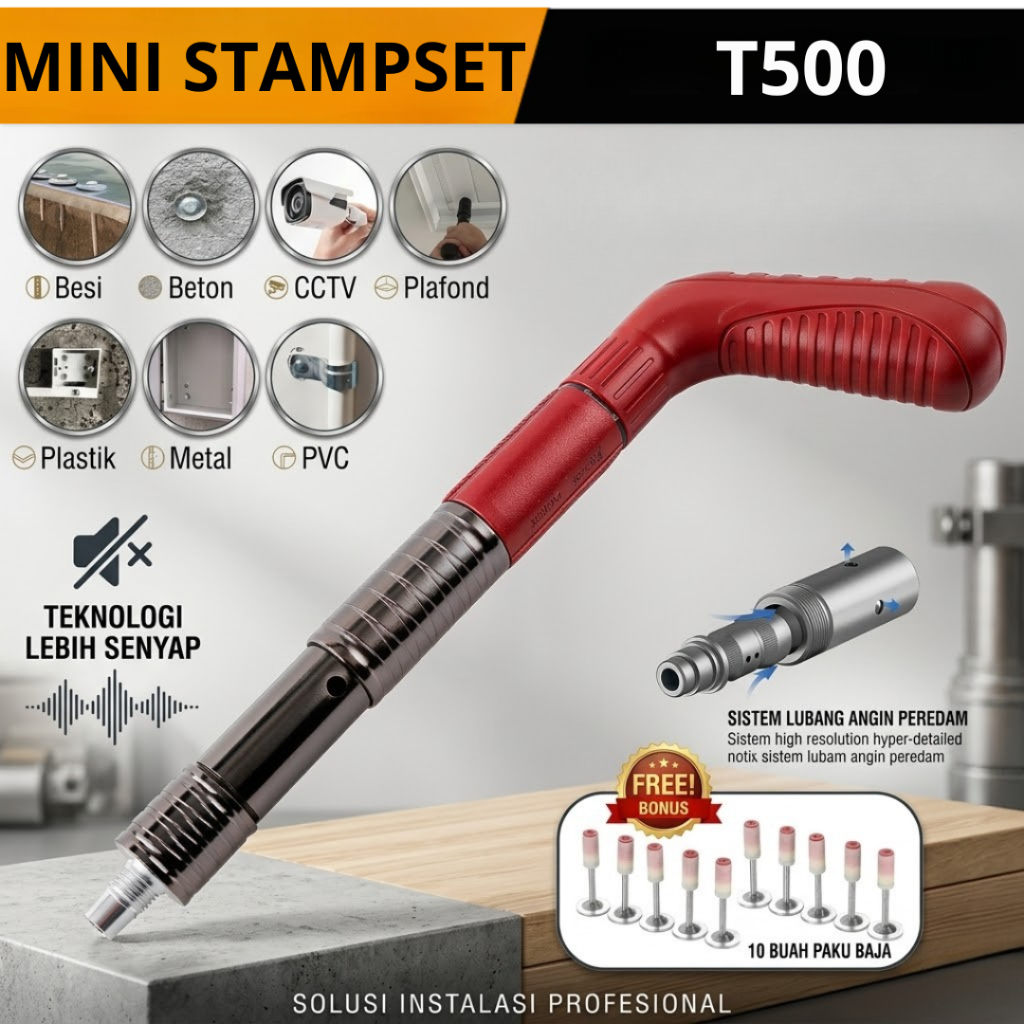 VODA Stamset Mini Nail Gun PakuTembak Beton Mini Ramset Boset Beton Baja