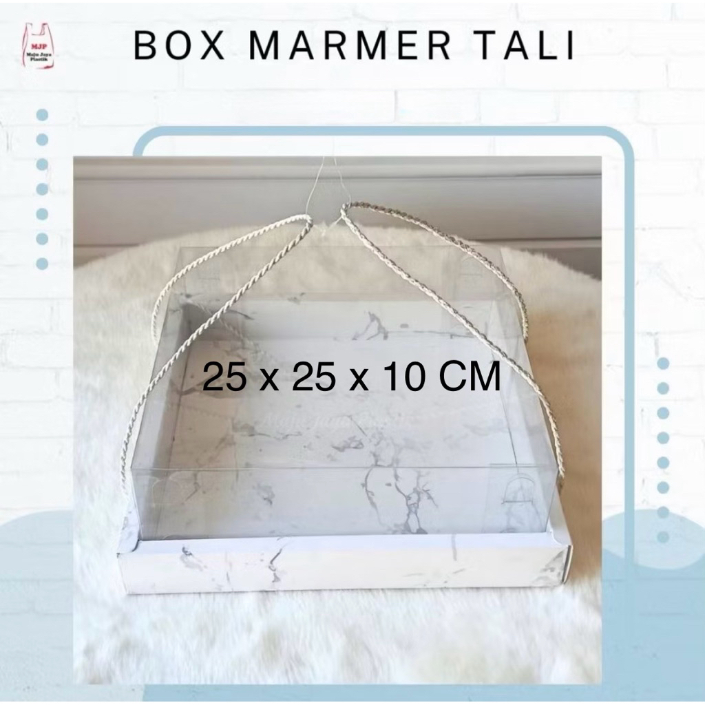 BOX HAMPERS MIKA MARMER + TALI 25x25x10CM