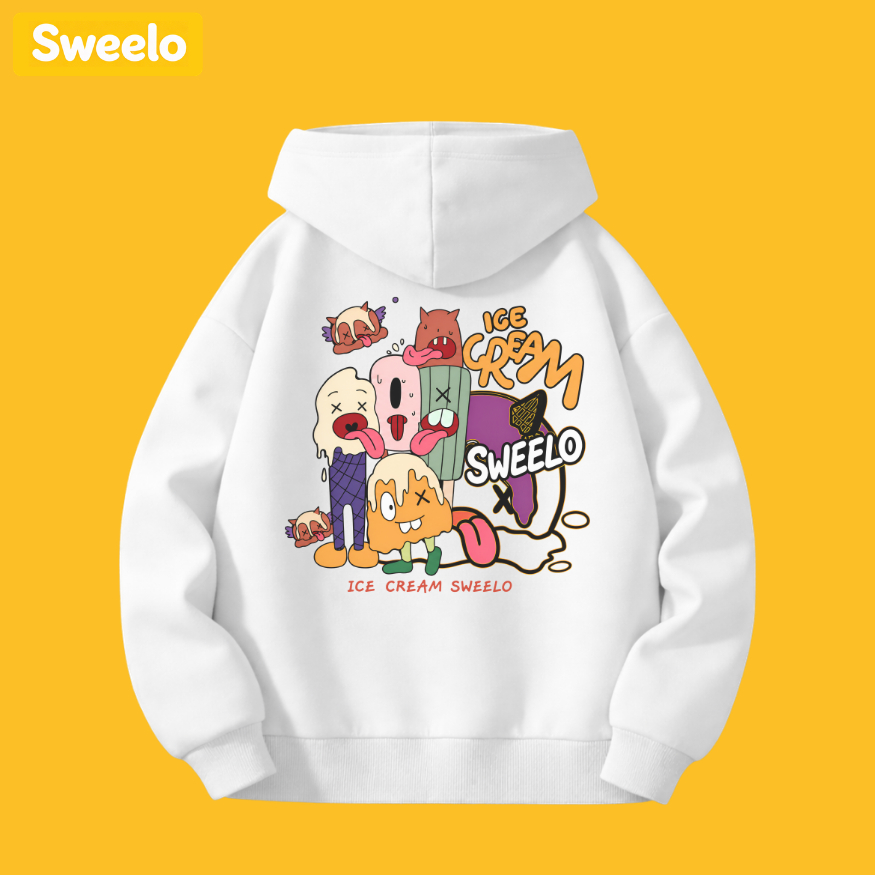 SWEELO Hoodie Oversize Korea Premium Pria Wanita | Ice Cream style | Hoodie Wanita | Hoodie Kaos Pri