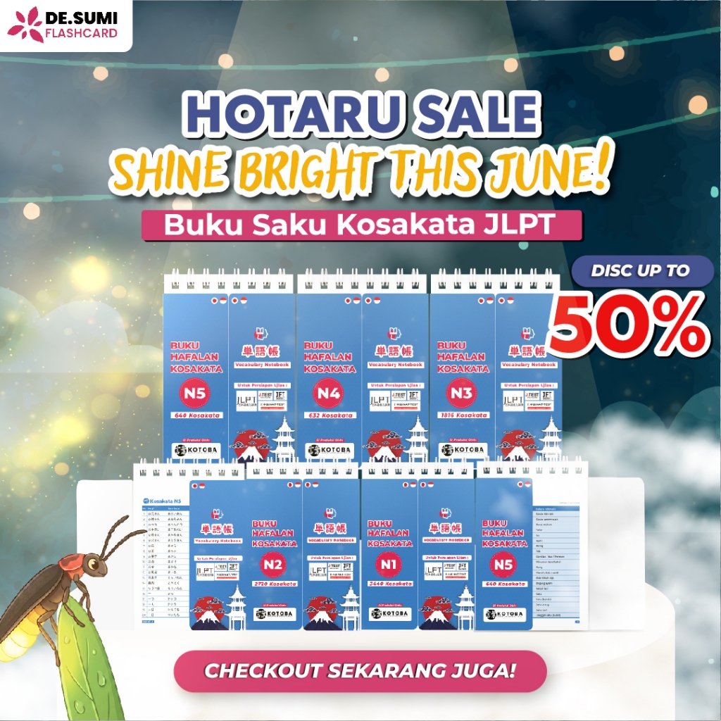 BUKU SAKU N5 N4 N3 N2 N1 KOSAKATA BAHASA JEPANG HAFALAN JLPT UJIAN BAHASA JEPANG SHOKYU CHUKYU
