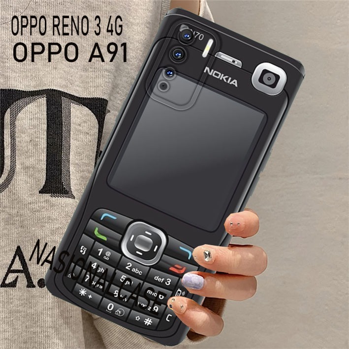 Pelindung Oppo Reno 3 4G - Oppo A91 Case Lentur Motif Hp jadul Keren Viral Case Hp