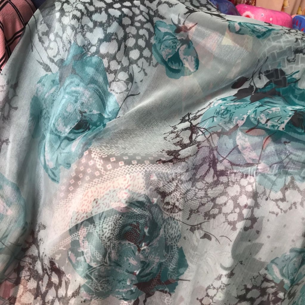 kain sifon motif ~ kain sifon salju motif abstrak ~ kain sifon glossy motif abstrak mewah elegan