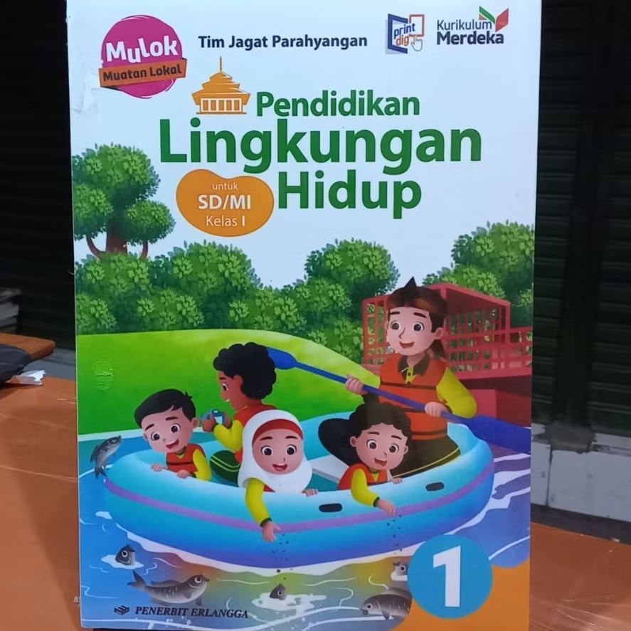 Buku PLH untuk SD Mi kelas 1 kurikulum Merdeka penerbit Erlangga