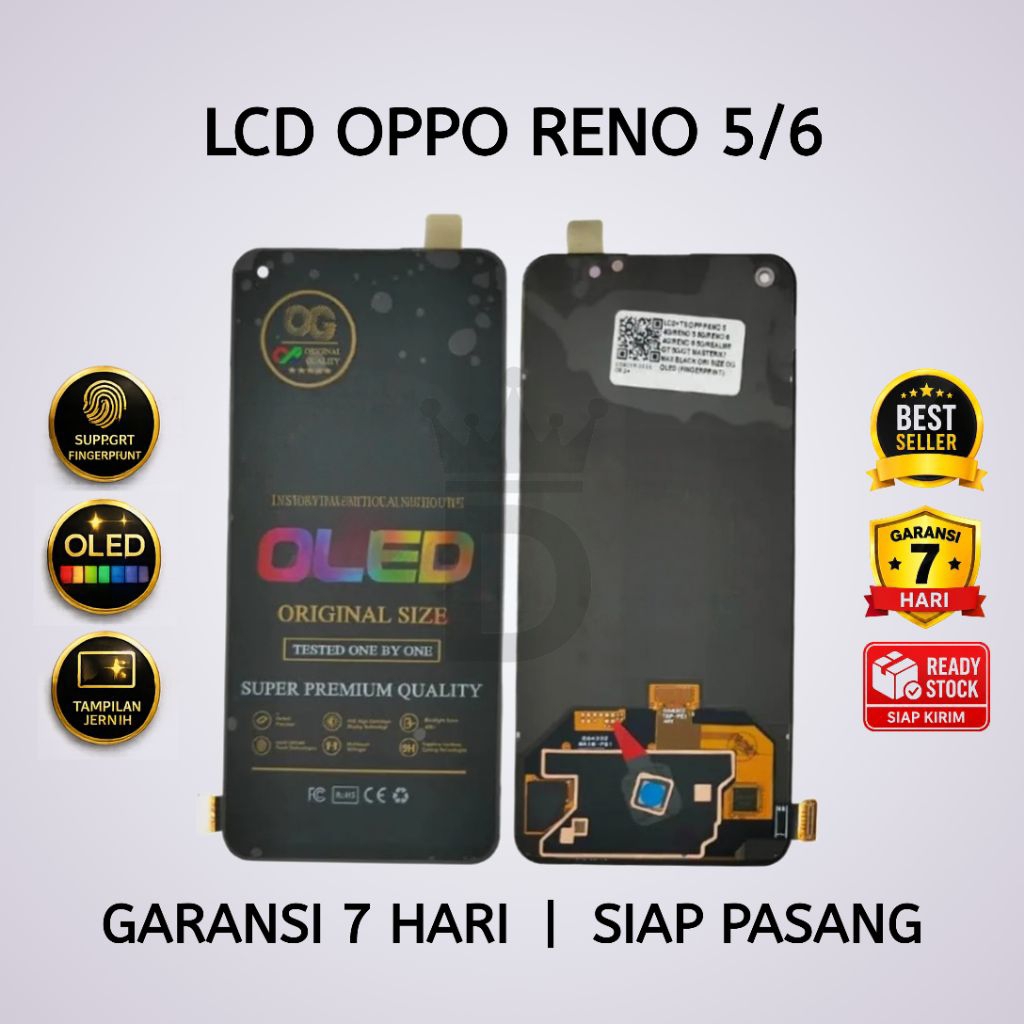 LCD TOUCHSCREEN OPPO RENO 5/6 OLED FINGERPRINT FULLSET
